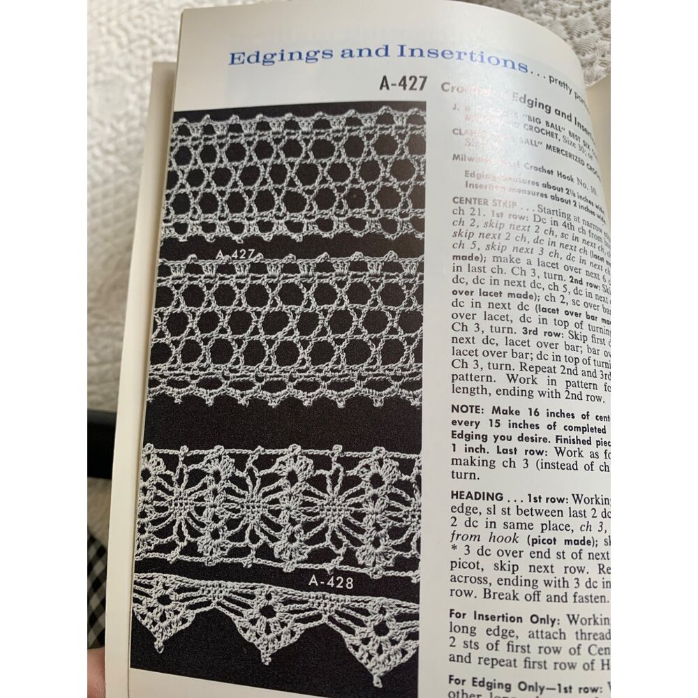 Coats & Clark's Priscilla Crochet & Knit Tatted Hairpin Edgings Design Book No 1 - Picture 6 of 11